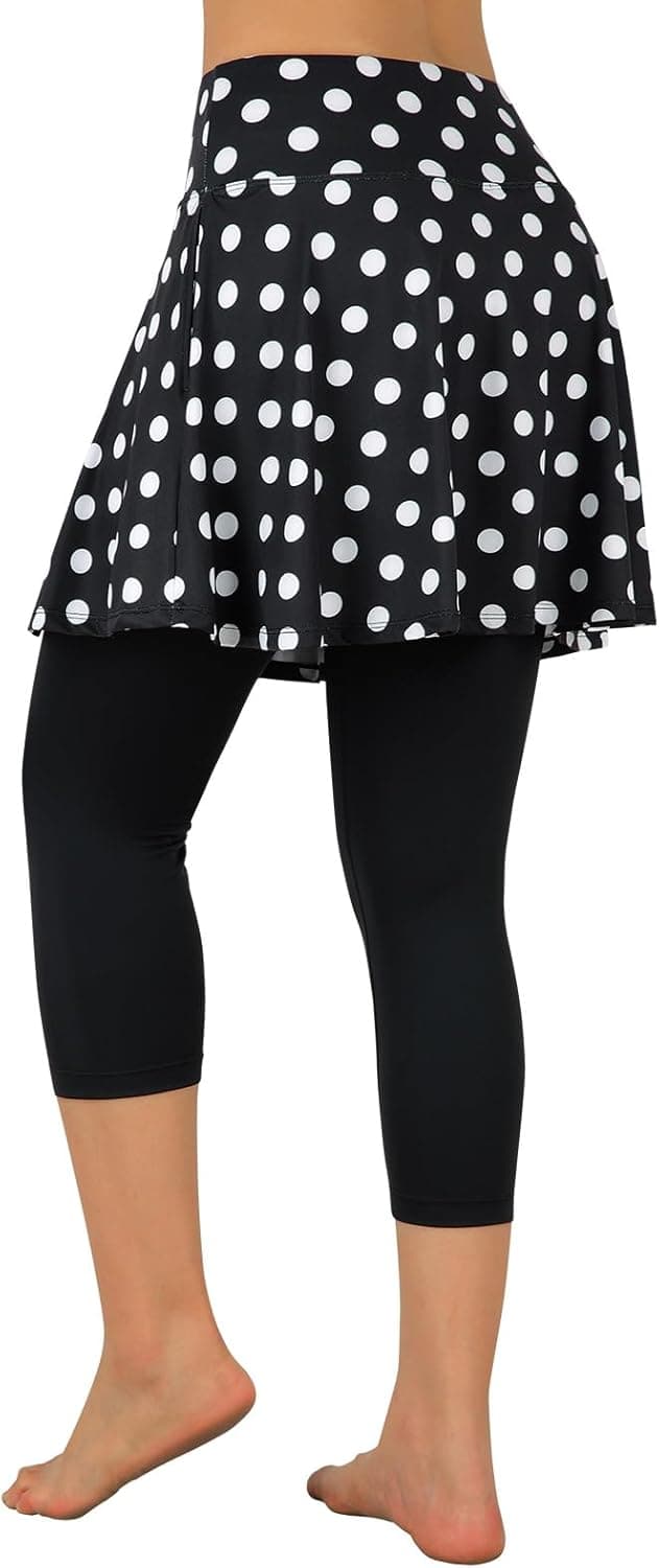 ANIVIVO Skirted Legging for Women, Yoga Legging with Skirts &Women Tennis Leggings Clothes Pockets