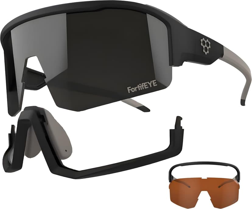 CRBN Pivot Pickleball Glasses for Men & Women - Pickleball Eye Protection - Photochromic Lens Provides Sun & Impact Protection in All Conditions
