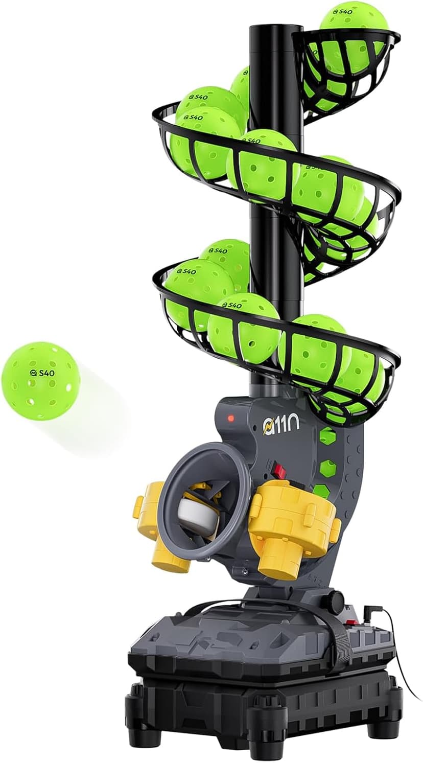 A11N SPORTS Pickleball Automatic Launcher – Adjustable Speed, Spin & Angles for Dinks, Chops, Volleys & Serves – Auto Swing for Forehand & Backhand Training – Indoor/Outdoor Use for All Skill Levels