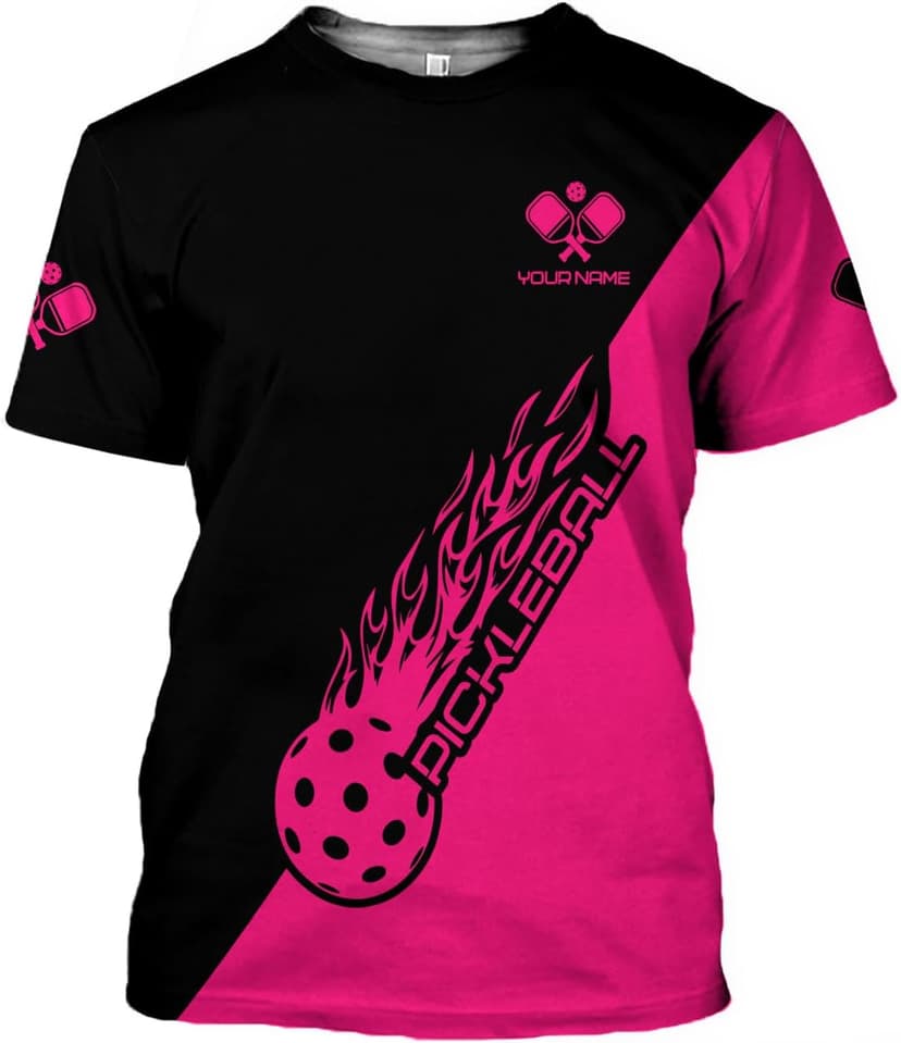 Personalized 3D Pickleball Shirts for Men, Pickle Ball Jersey Shirt Short Sleeve, Pickleball Shirt Gifts for Grandpa