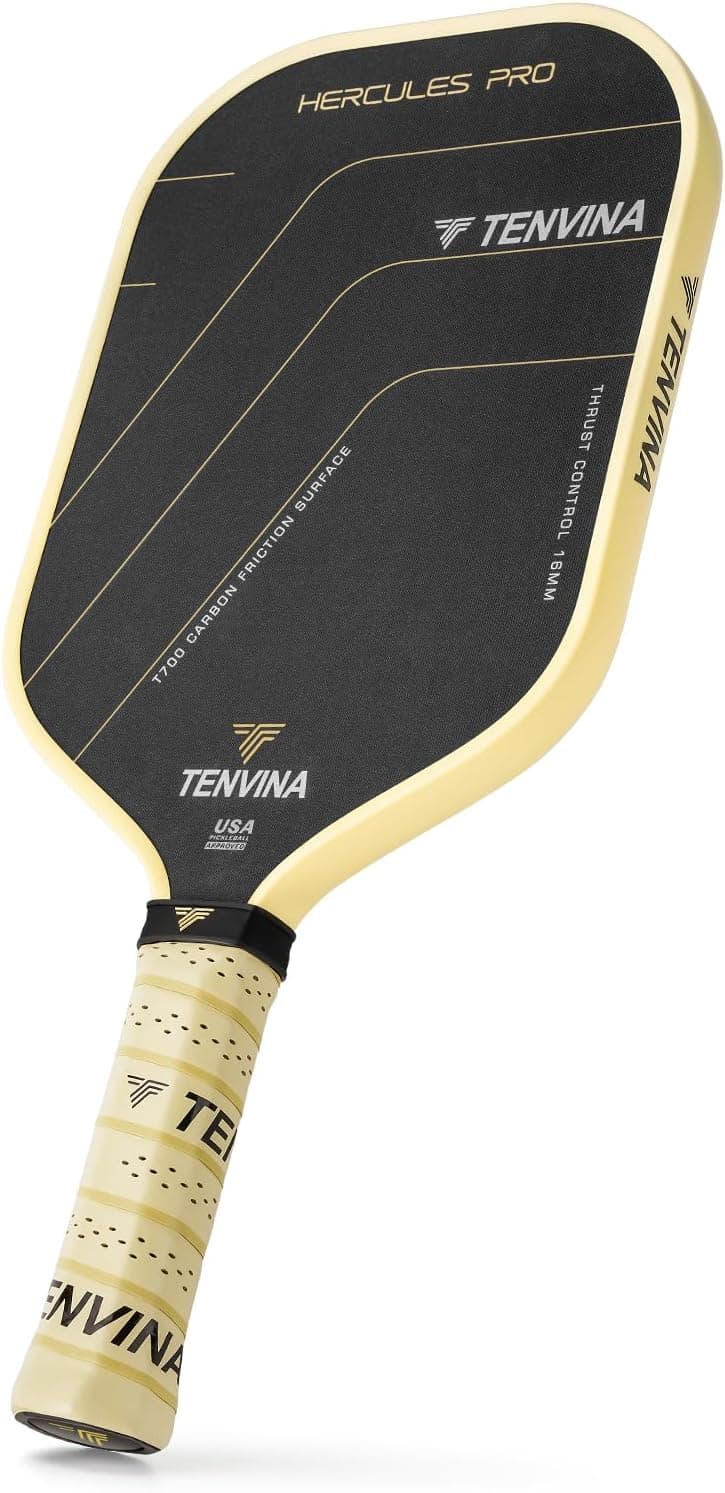 TENVINA Pickleball Paddles, Thermoforming 4-Layer T700SC Friction Carbon Fiber Pickleball Paddle, Professional Pickleball Paddle USAPA Approved with Strong Power and Spin for Athletes