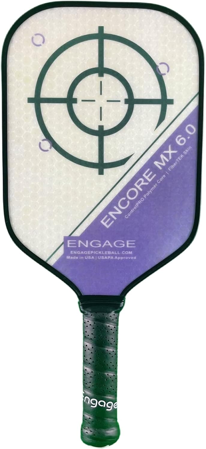 Engage Pickleball Encore MX 6.0 Pickleball Paddle - Pickleball Paddles with Thick Polymer Core - USAPA Approved Pickleball Paddles Pickleball Rackets for Adults - Standard (Purple)