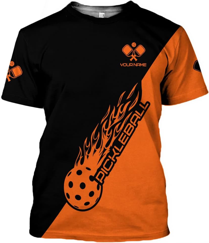 Personalized 3D Pickleball Shirts for Men, Pickle Ball Jersey Shirt Short Sleeve, Pickleball Shirt Gifts for Grandpa