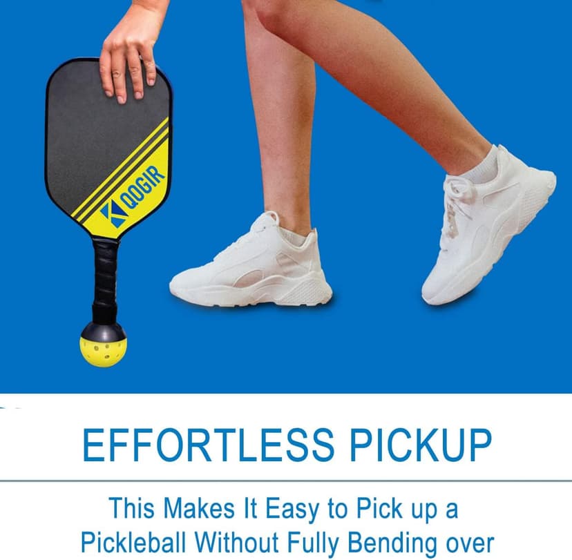 QOGIR Pickleball Ball Retriever: Easy Pick Up Without Bending Over, Fits Any Paddle