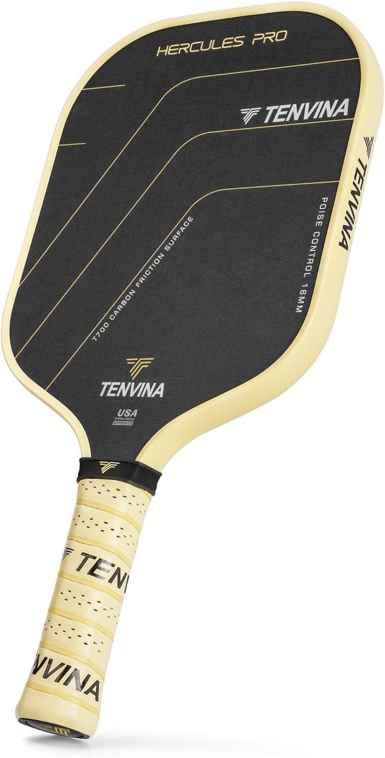 TENVINA Pickleball Paddles, Thermoforming 4-Layer T700SC Friction Carbon Fiber Pickleball Paddle, Professional Pickleball Paddle USAPA Approved with Strong Power and Spin for Athletes