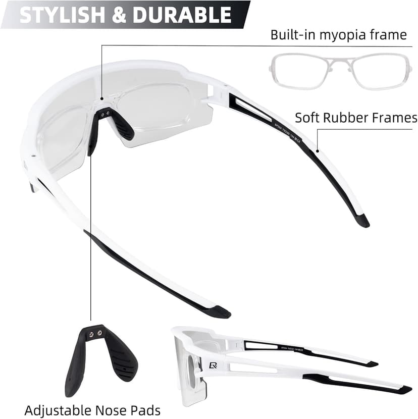 ROCKBROS Photochromic Sports Sunglasses for Men Women Cycling UV Protection