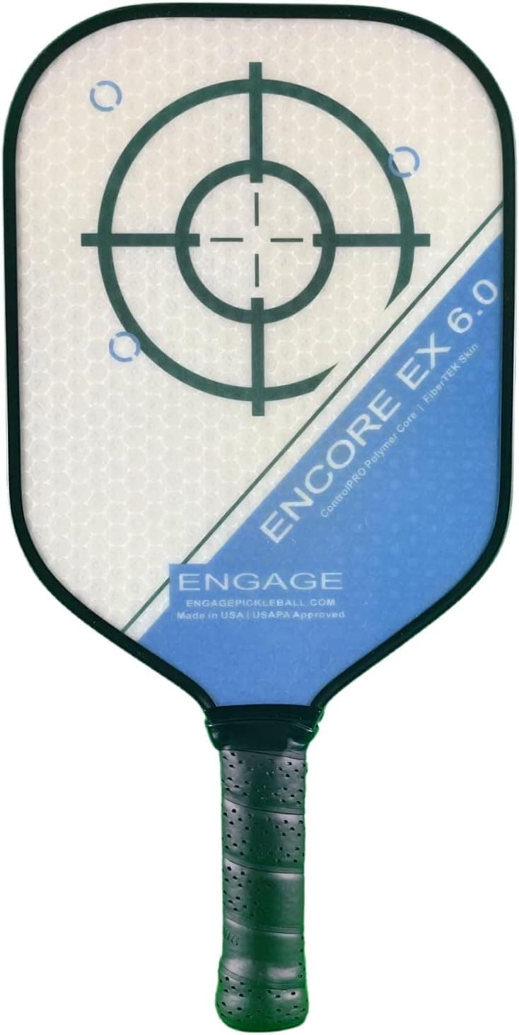 Engage Encore EX 6.0 Pickleball Paddle | USAPA Approved | Textured FiberTEK High Compression Fiberglass Face & ControlPRO II Polymer Core