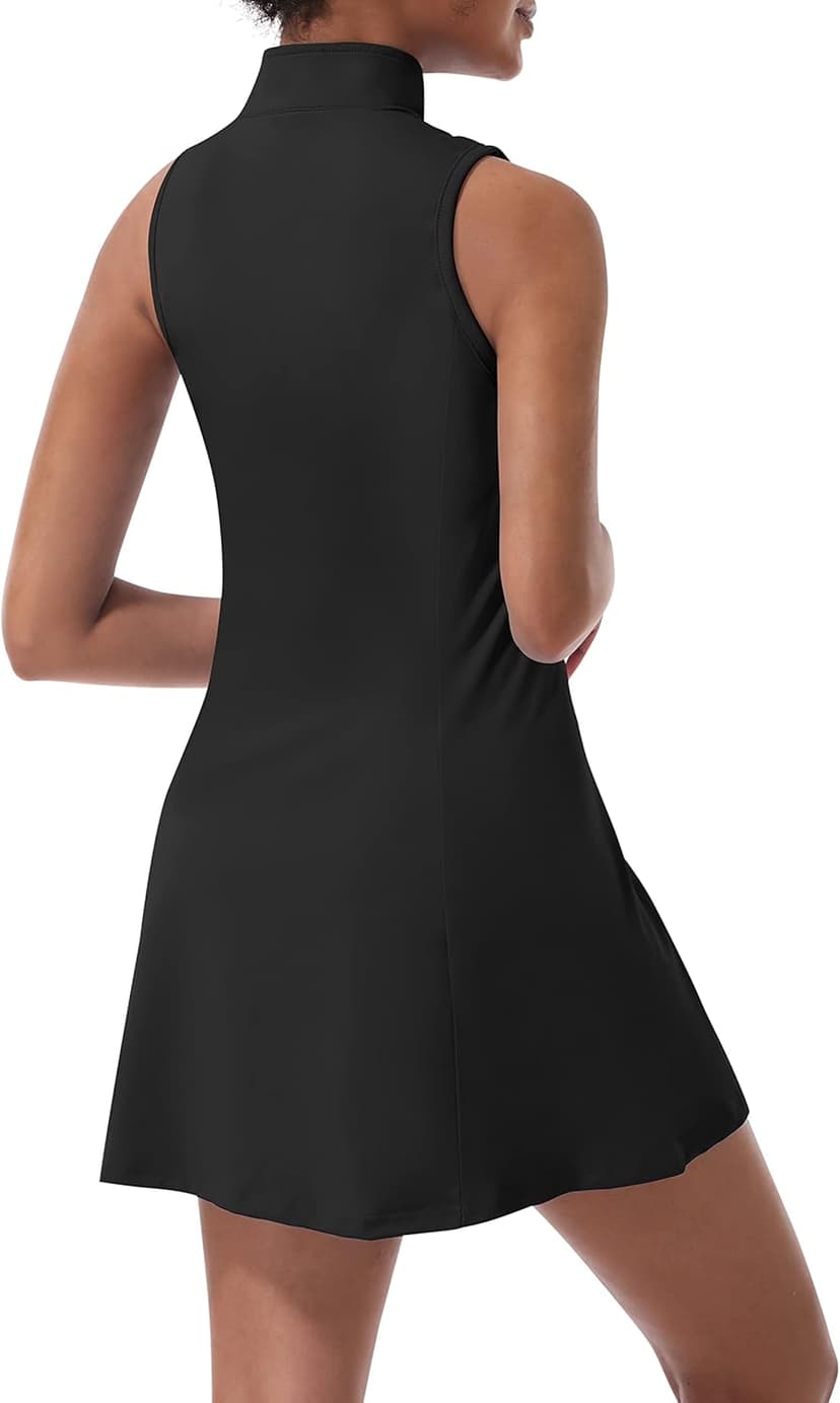 Tennis Dress for Women, Tennis Golf Dresses with Built in Shorts and Pockets for Sleeveless Workout Athletic Dresses
