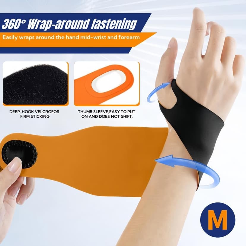 Wrist Brace,Carpal Tunnel Wrist Brace Wrist Wraps Wrist Support Tendonitis Sprains（M-Black）
