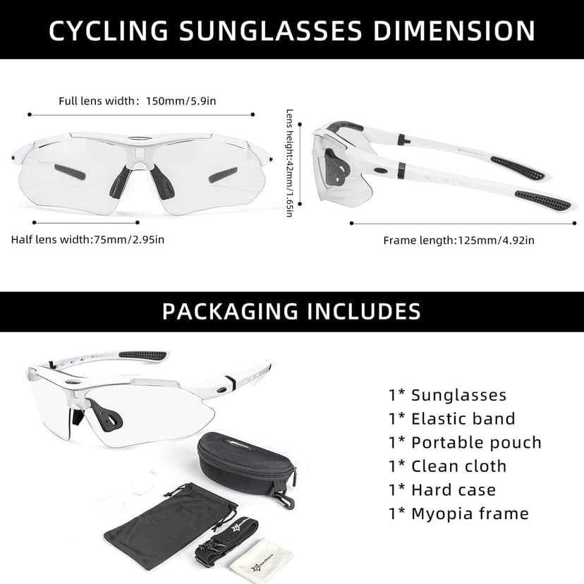 ROCKBROS Pickleball Glasses for Men & Women – ANSI Z87.1 Certified Safety Glasses, UV400 Protection & Interchangeable Strap