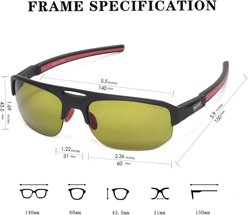 High Definition Golf Ball Finder Sport Glasses for Men Women Golf Sunglasses Golf Glasses Pickleball Eyewear MZ861