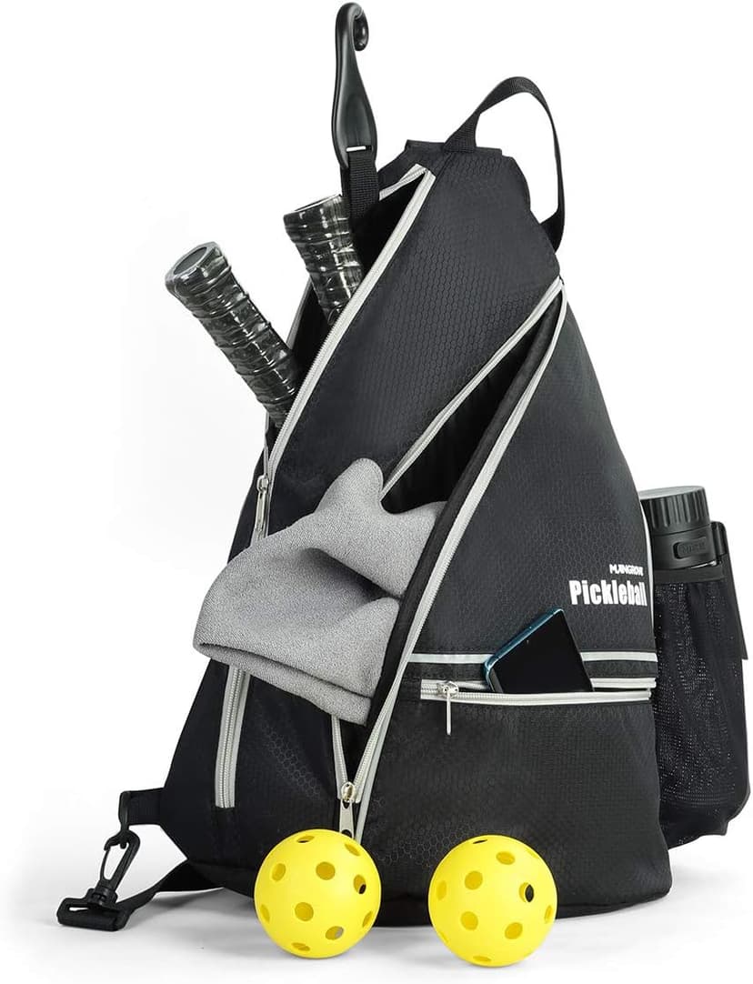 Mangrove Pickleball Bag, Men's & Women's Pickleball Backpack, Adjustable Sling Bag w/Fence Hook/Large Capacity/Safety Pocket