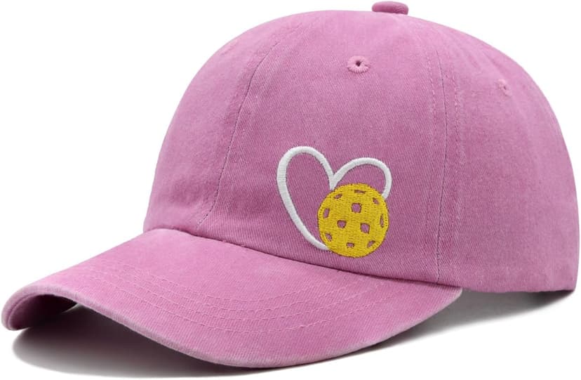 Pickleball Hat for Women Men, Adjustable Embroidered Heart Pickleball Baseball Cap
