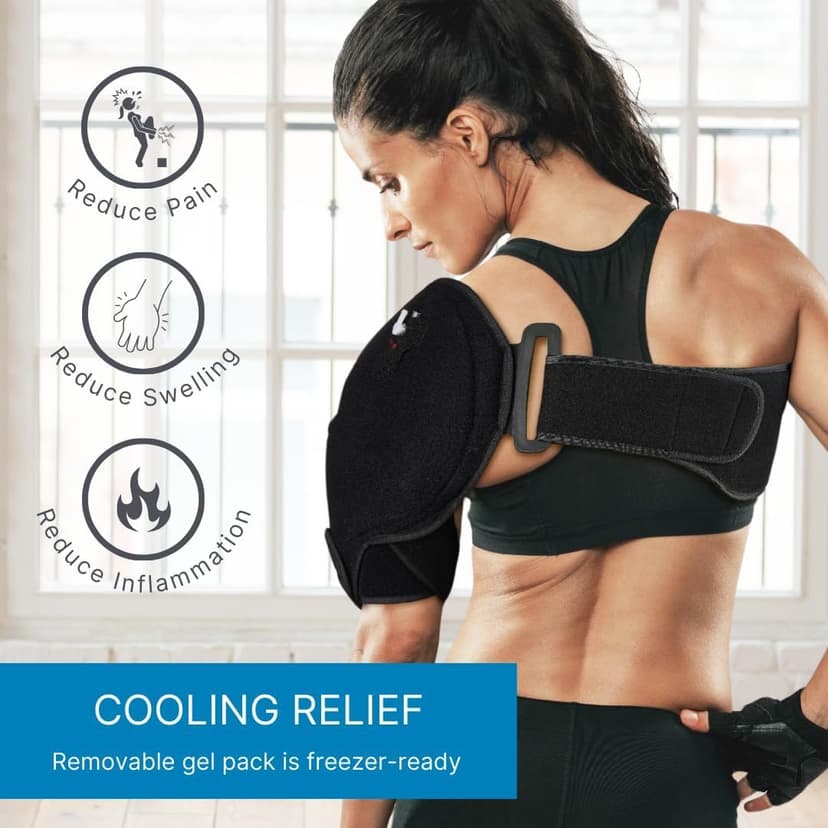 NatraCure Hot or Cold Therapy Shoulder Ice Pack Wrap, Shoulder Brace for Shoulder Pain Relief - (Heating Pad for Rotator Cuff Injuries, Surgery, Gym Injuries, Baseball, Pitching Injuries) - 6032