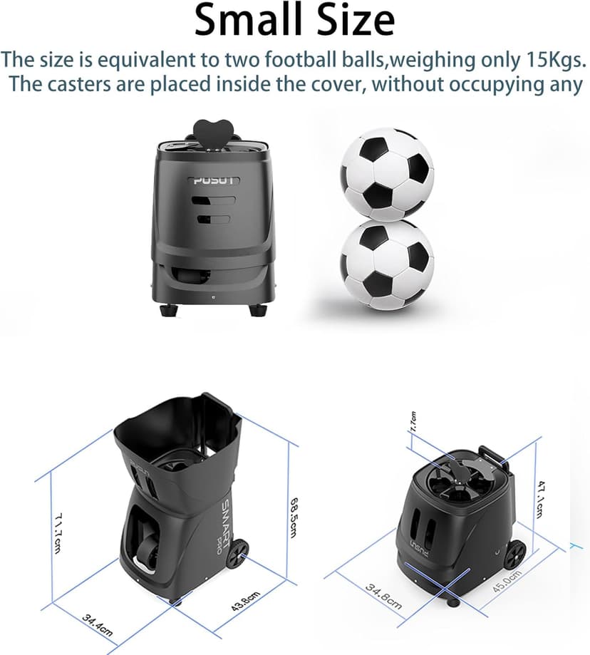 PP Smart PRO Pickleball Machine - 85+ Ball Capacity, 4-6hr Battery, 20-120km/h Speed, 26M Range, App & Remote Control, 5-45° Angle - Perfect for Training, Club & School Coaching