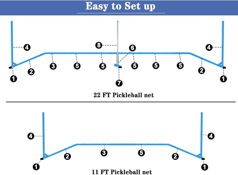 Zdgao Portable Pickleball Net for Driveway, 22 FT Regulation Size & 11 FT Half Court Size Pickle Ball Net with Pickleballs and Carry Bag, 2 in 1 Pickle Ball Net Set for Backyard