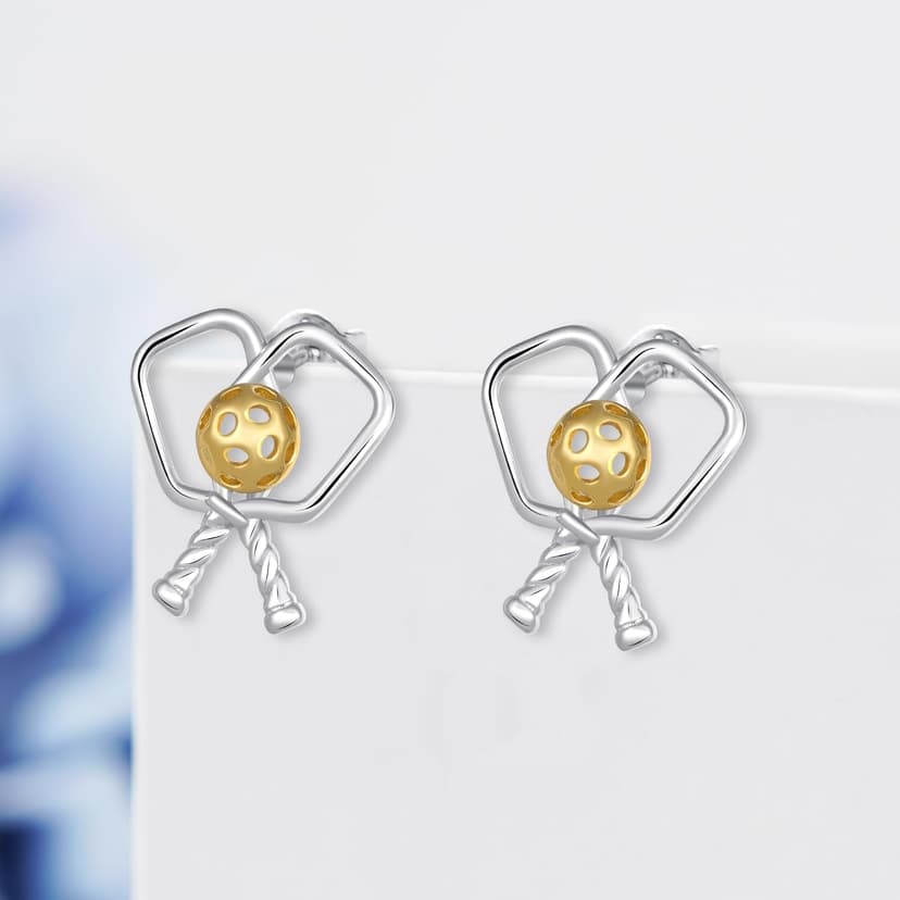 Baseball/Pcikleball/Basketball/Soccer Earrings S925 Sterling Sliver Sport Earrings for Women Sport Jewelry Gifts for Women Sports Fans and Sports Players