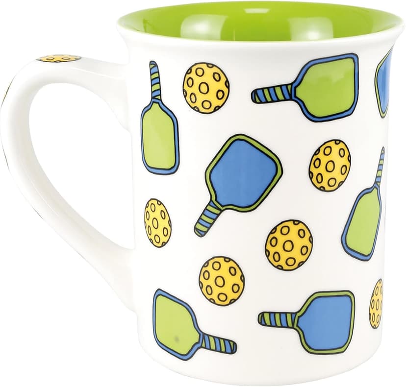Enesco Our Name is Mud I'm Not Retired Full Time Pickleball Player Coffee Mug, 16 Ounce, Multicolor