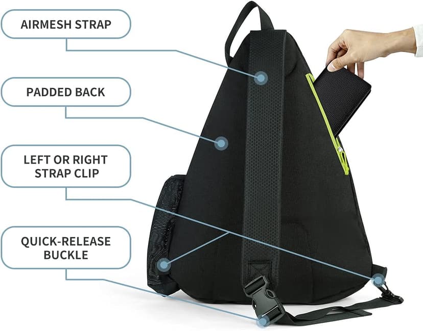 Mangrove Pickleball Bag, Men's & Women's Pickleball Backpack, Adjustable Sling Bag w/Fence Hook/Large Capacity/Safety Pocket
