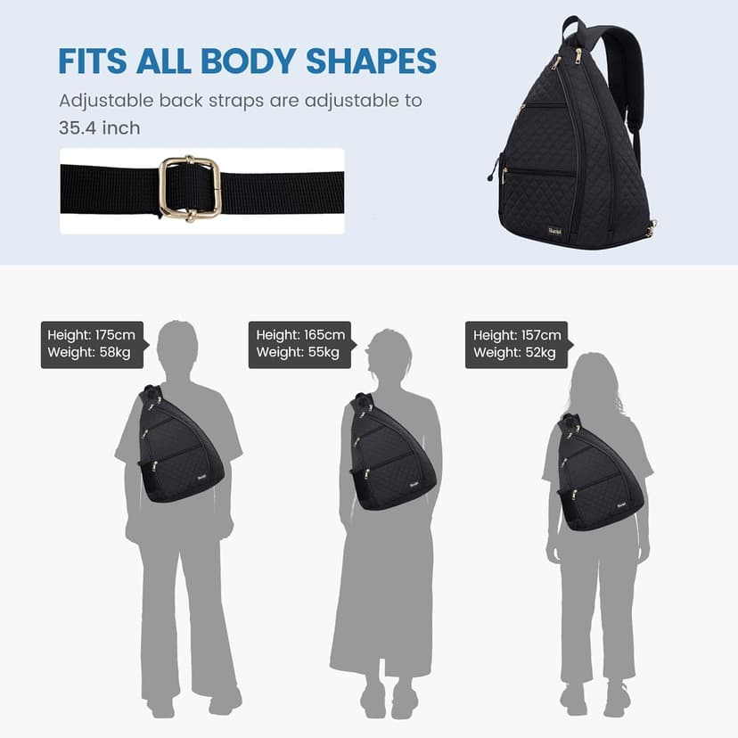 Sucipi Women's Pickleball Backpack - Quilted Crossbody Sling Bag for Tennis & Pickleball Paddle
