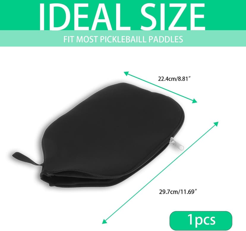 Pickleball Paddle Cover - 8.8 x 11.7 inches Racket Sleeve Bag with Handle Strap, Universal Case Size Fits Most USAPA Standard and Elongated Pickball Paddles