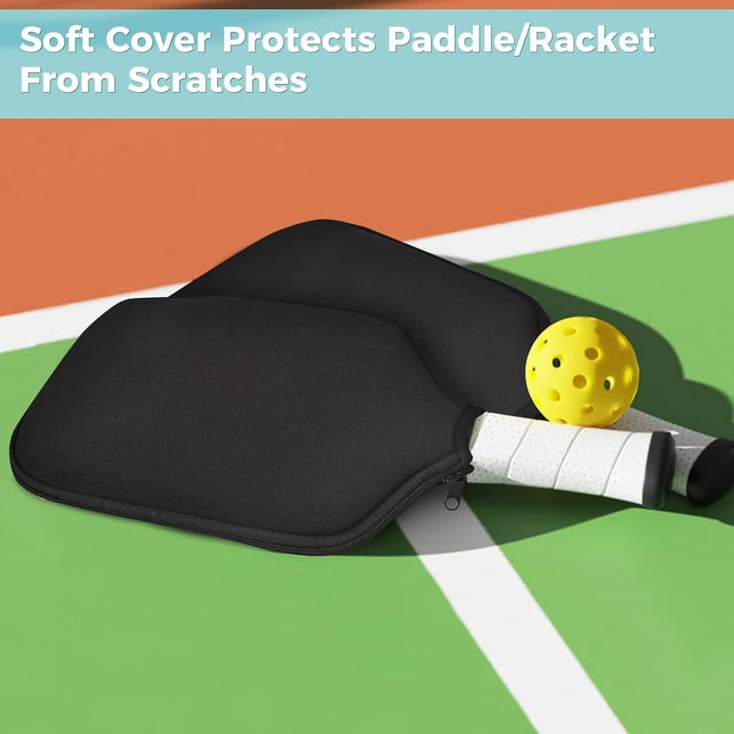 Pickleball Paddle Cover, Universal Case Size - 8.6 x 12.2 inches Racket Sleeve, Compatible with Most USAPA Standard and Elongated Pickball Paddles