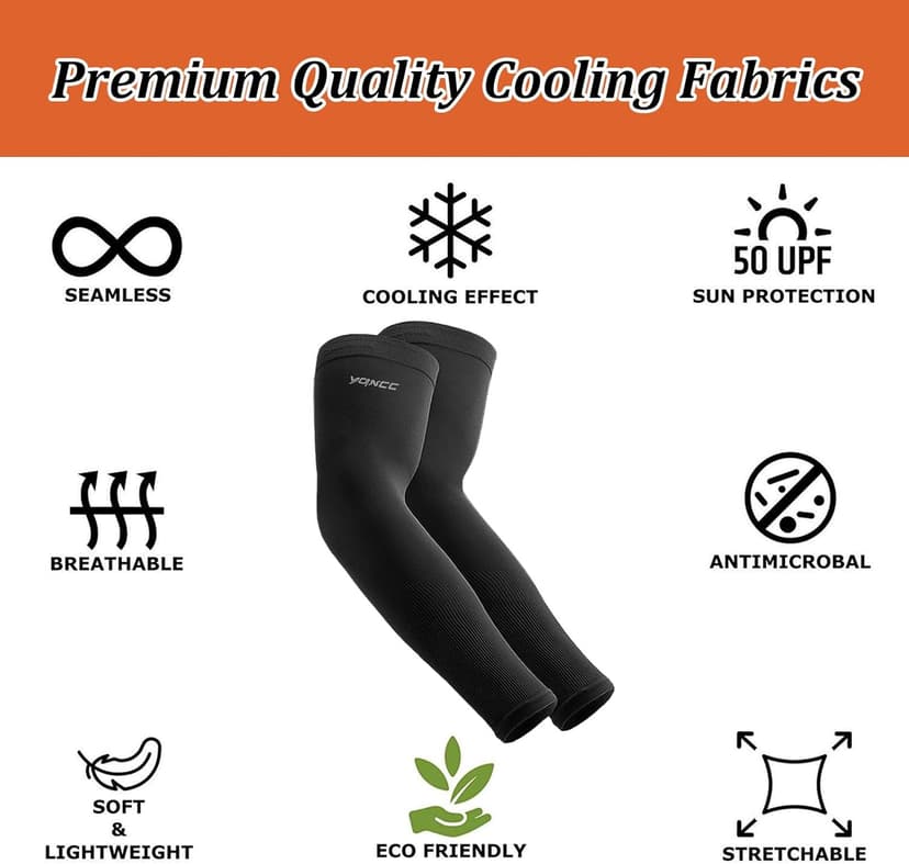 YQXCC 4 Pairs Arm Sleeves for Men Women, UPF 50 Cooling UV Sun Protection Sports Compression Sleeves