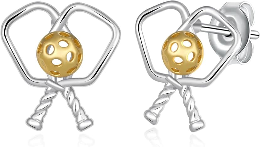 Baseball/Pcikleball/Basketball/Soccer Earrings S925 Sterling Sliver Sport Earrings for Women Sport Jewelry Gifts for Women Sports Fans and Sports Players