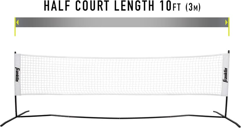 Franklin Sports Complete Half Court Size Pickleball Net Set - Includes 10ft Net, (2) Paddles, and (2) X-40 USA Pickleball Approved Balls
