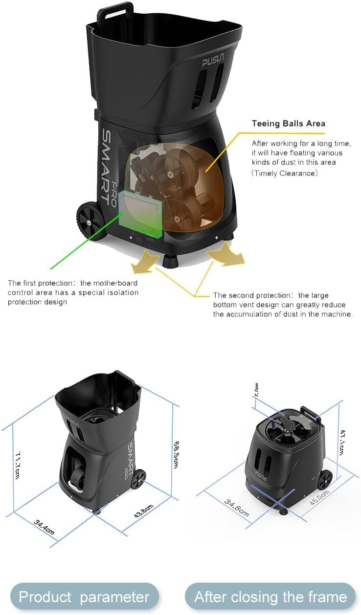 PP-Smart Pro Pickleball Machine – Large Capacity, Long Battery Life, Precise Ball Placement, Adjustable Speed and Spin, Smart Programming, Ideal for Training All Skill Levels