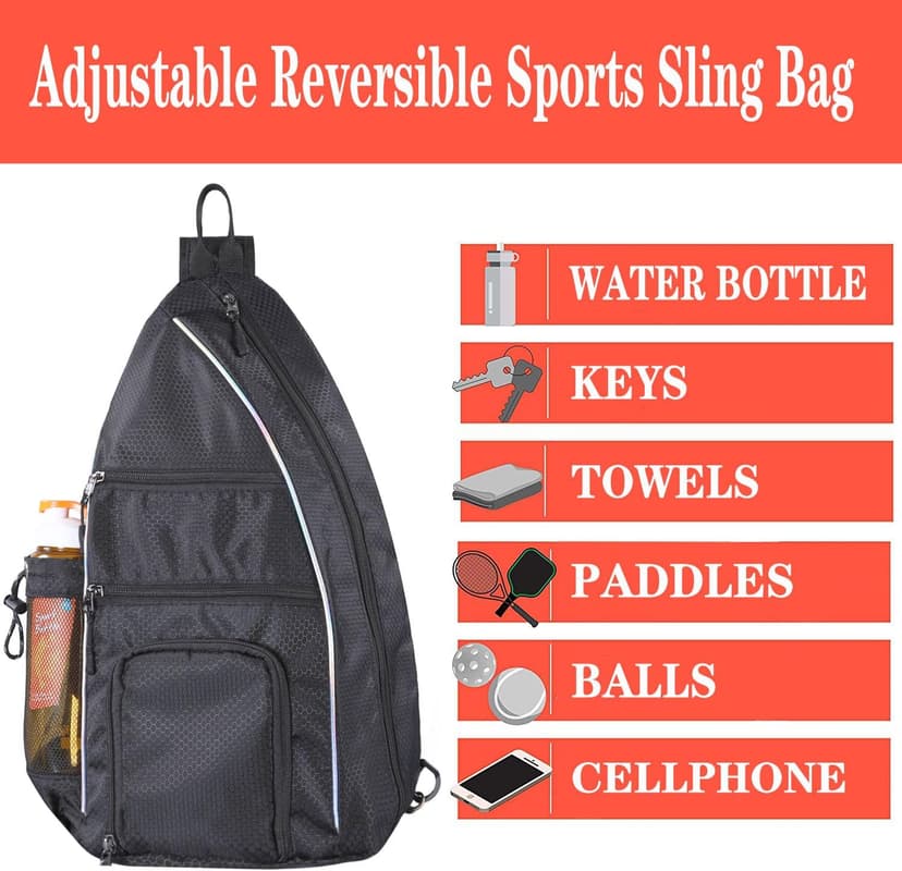 Pickleball Bag - Pickleball Bags for Women Men - Pickleball Backpack - Travel Pickleball Paddle Case, Pickle Ball Bag for Pickleball Paddle Tennis Racket, Protable Pickleball Sling Bag