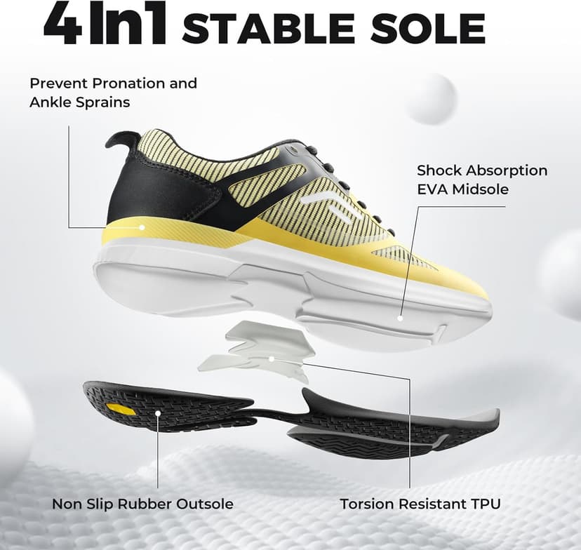 FitVille Extra Wide Pickleball Shoes for Men, All Court Tennis Sneakers Shoes with Arch Support