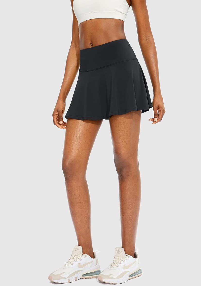 SANTINY Pleated Tennis Skirt for Women with 4 Pockets Women's High Waisted Athletic Golf Skorts Skirts for Running Casual