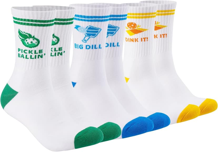 Newluck Pickleball Socks Sport,Running,Calf,Compression,Apparel,Performance Cushione,Breathable,Crew Sock for Men Women(3Pairs)