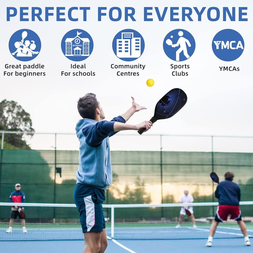 Pickleball Paddles, Pickleball Set with 4 Premium Wood Pickleball Paddles, 4 Pickleball Balls, 4 Cooling Towels & Carry Bag, Pickleball Rackets with Ergonomic Cushion Grip, Gifts for Men Women