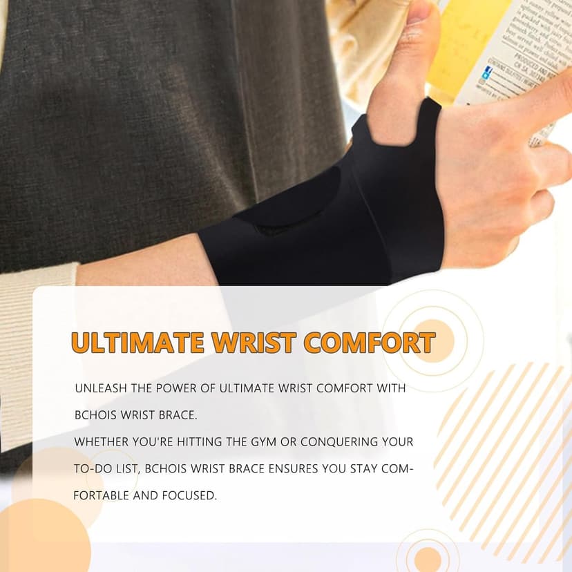 Wrist Brace,Wrist Support for Carpal Tunnel Pain Relief,Ulnar Wrist Brace Ultra-Thin Elastic for Tear,Wrist wraps Repetitive Wrist Use Injury,Fits Both Wrists