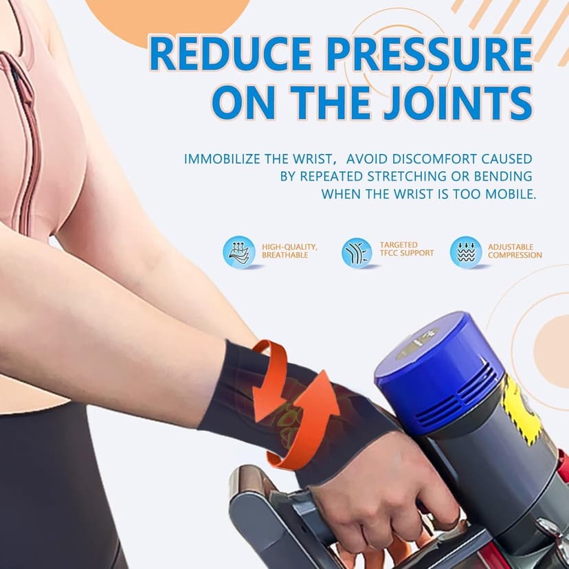 Wrist Brace,Wrist Support for Carpal Tunnel Pain Relief,Ulnar Wrist Brace Ultra-Thin Elastic for Tear,Wrist wraps Repetitive Wrist Use Injury,Fits Both Wrists