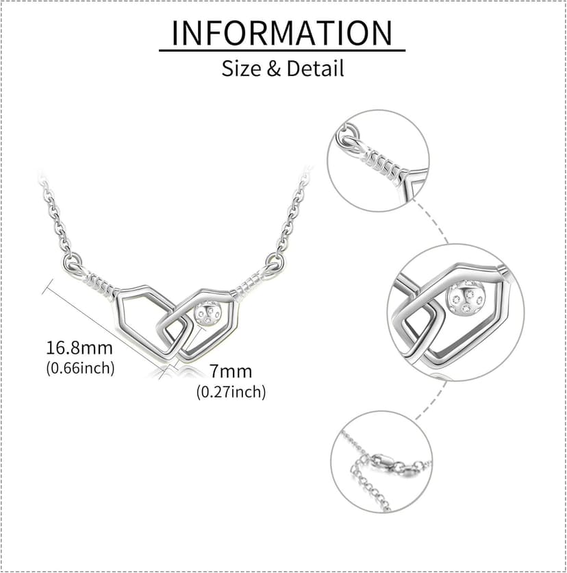YAFEINI Pickleball Necklace S925 Gold Plating Pickleball Paddle And Ball Pendant Necklace Sports Jewelry Gifts For Women Pickleball Lovers