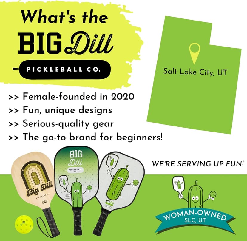 Big Dill Pickleball Paddle Cover Only - Neoprene Pickleball Paddle Sleeve, Pickle Ball Paddle Covers or Pickleball Paddle Case for Pickleball Paddles