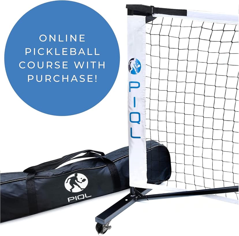 Portable Pickleball Net System with Wheels - Regulation Size Pickleball Set - Pickle Ball Indoor & Outdoor Nets – Driveway Pickle-Ball Court with Carry Bag for Pickle Ball Set