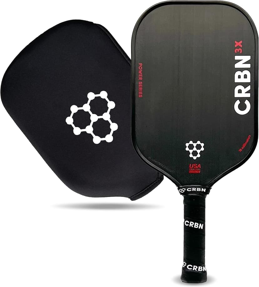 CRBN X Series Power Pickleball Paddle - Carbon Fiber Pickleball Paddle with Foam Injected Edges for Expanded Sweet Spot