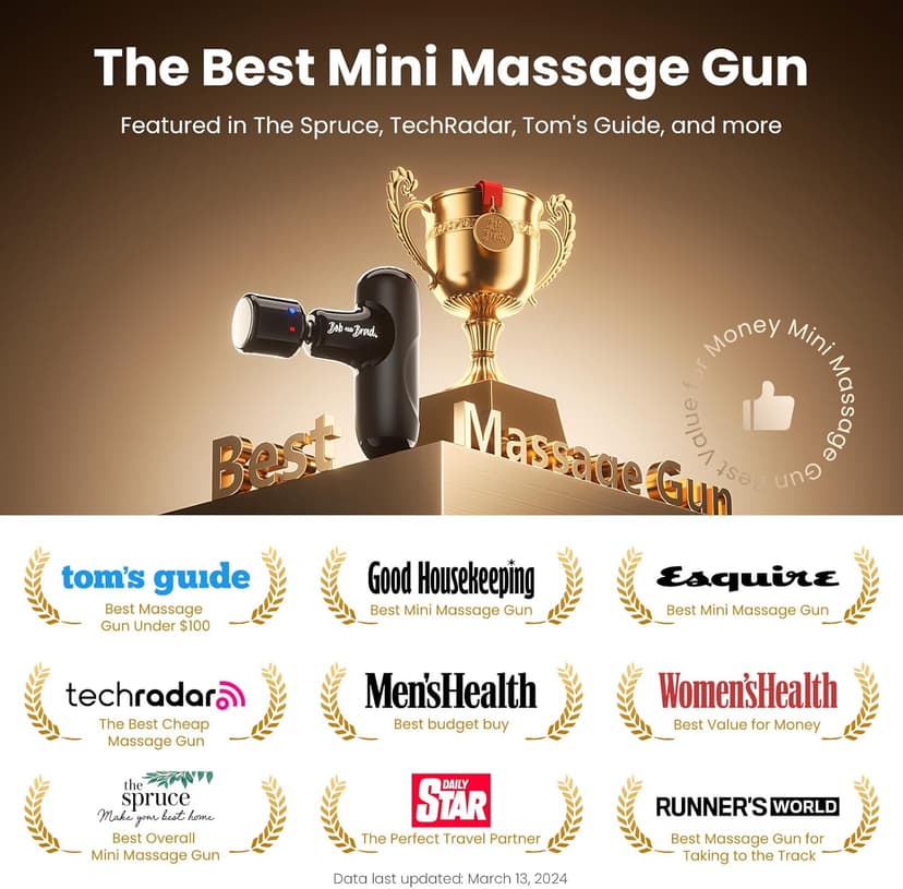 BOB AND BRAD Q2 Pro Mini Massage Gun with Heat and Cold Head,Pocket-Sized Deep Tissue Massager Gun,Portable Percussion Muscle Massager Gun, Ultra Small&Quiet Muscle Massage Gun, FSA and HSA Eligible