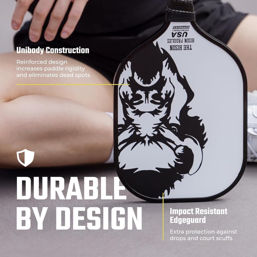 Carbon Graphite Pickleball Paddles - Lightweight Pickleball Rackets | Honeycomb Composite Core Improves Pickle Ball Placement and Increases Power | Durable Unibody Construction