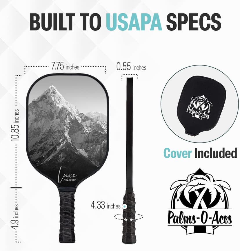 Carbon Fiber Pickleball Paddle - USAPA Approved - Lightweight Pickleball Racket - Enhanced Spin Texture – 16MM T700 Premium Graphite Pickleball Paddles - Cover Included