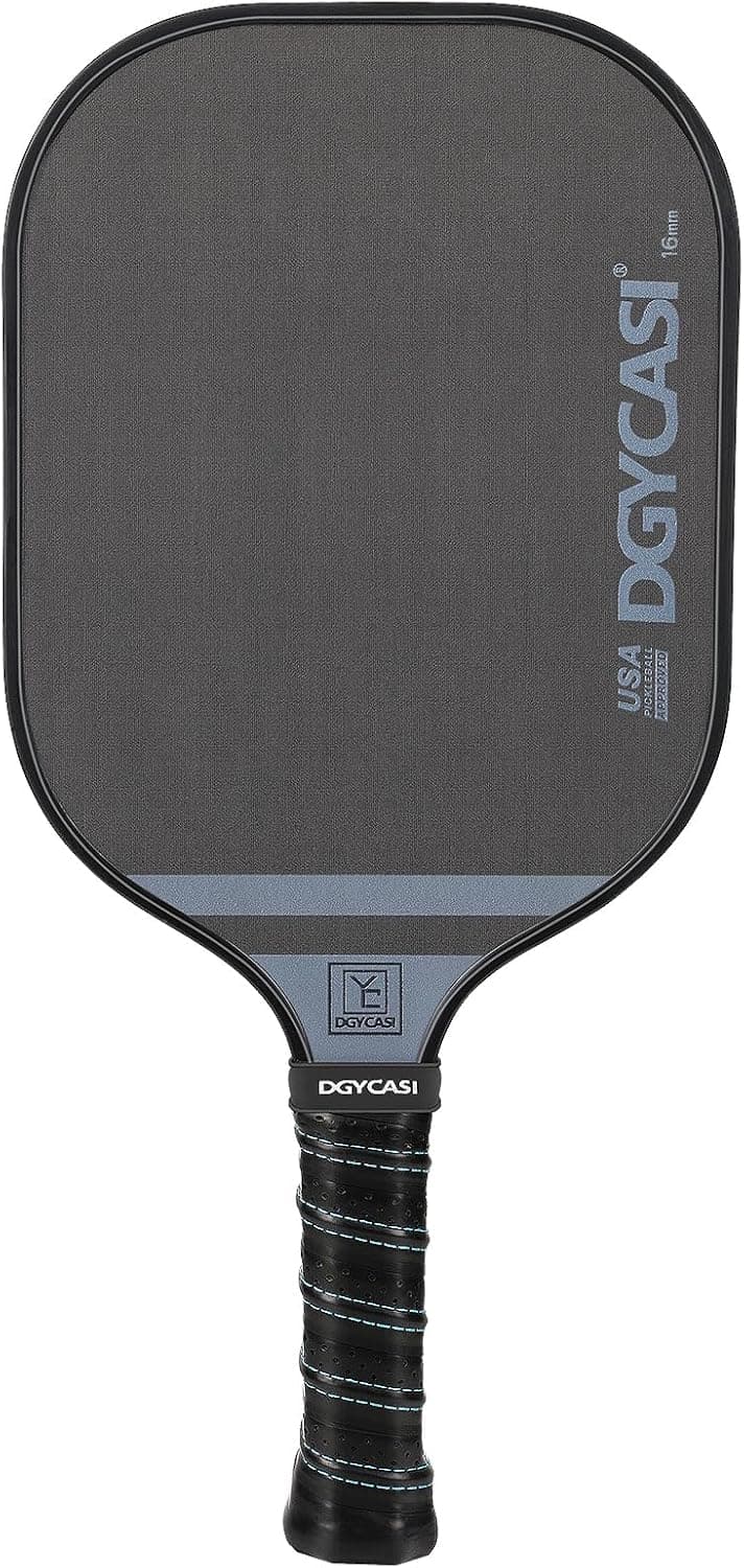 YC DGYCASI 16mm Pickleball Paddles Professional, 2025 USAPA Approved T700 Carbon Fiber Surface Pickle Paddle(CFS), Polypropylene Lightweight Honeycomb Core, Cushion Comfort Grip, with Cover Case Black