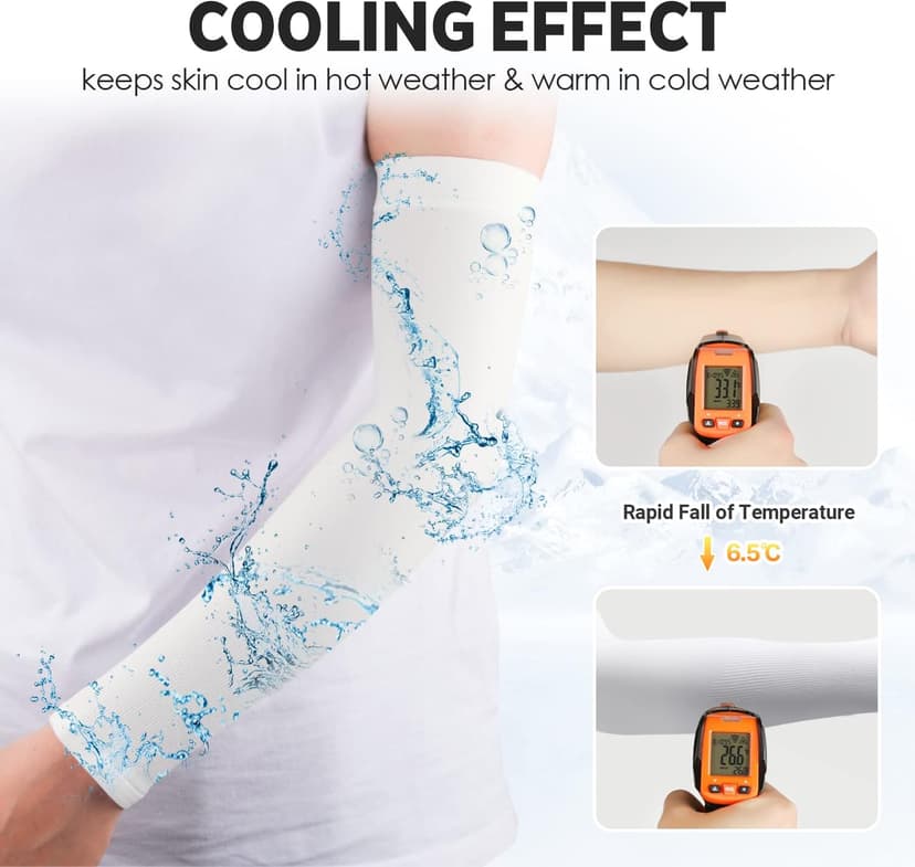 UV Sun Protection Arm Sleeves for Men & Women - Tattoo Cover Up - UPF 50 Cooling Sleeve for Golf, Cycling