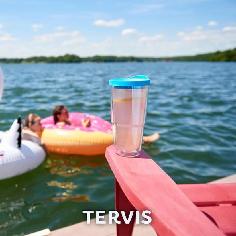 Tervis Pickleball Made in USA Double Walled Insulated Tumbler Travel Cup Keeps Drinks Cold & Hot, 24oz, Classic