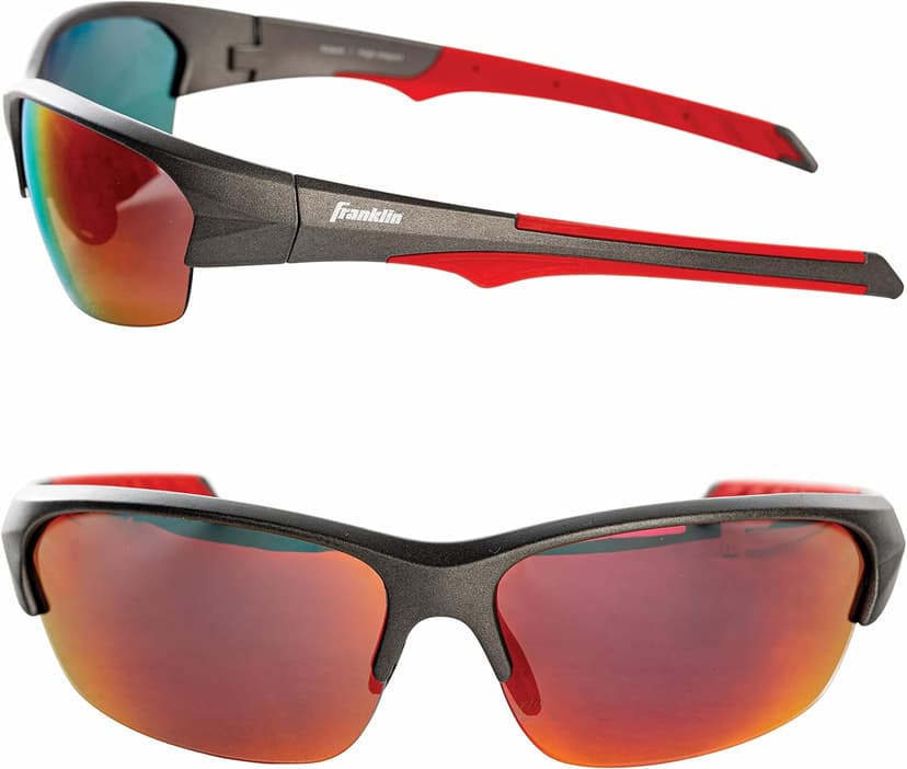 Franklin Sports Pickleball Sunglasses - All Sport UV Glasses for Tennis, Pickleball, Cycling, Rowing + More - Athletic Shades with Headband + Carry Bag, Red