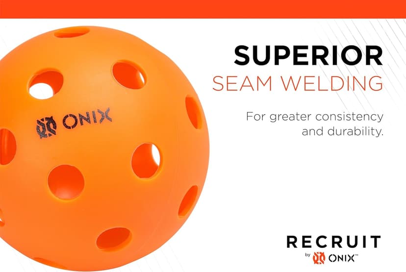 Onix Recruit Indoor Ready to Play Superior Welding Design Pickleball Ball