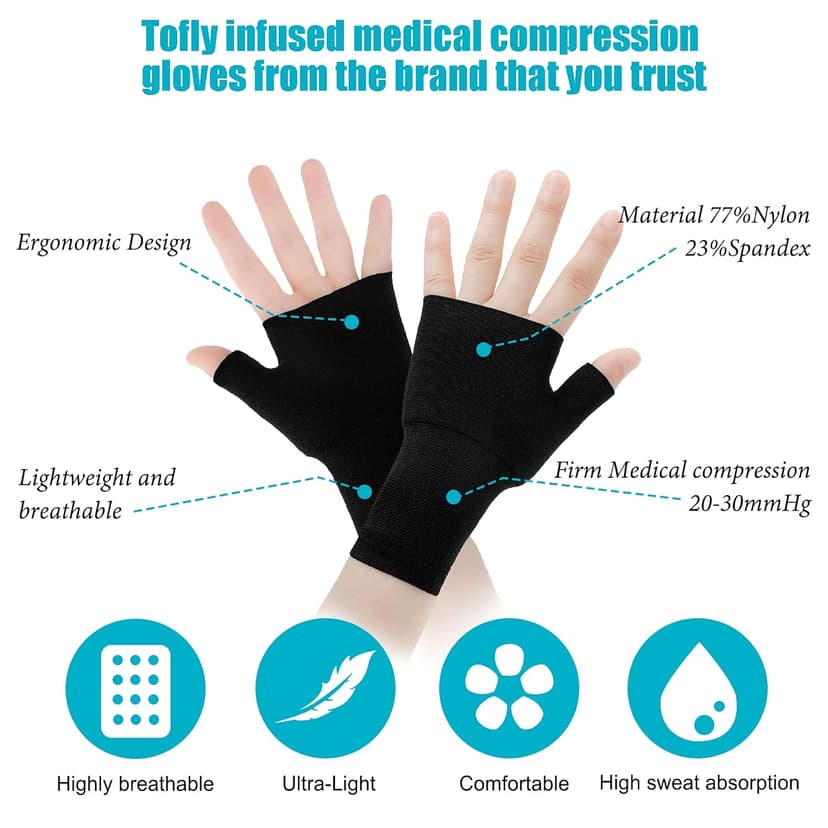 Geyoga 4 Pcs Unisex Wrist Thumb Support Fingerless Compression Gloves Wrist Support Brace for Sports, Fits Small-Check Size Chart Before Ordering(Black, Nude Color,5.9-6.7 Inch)